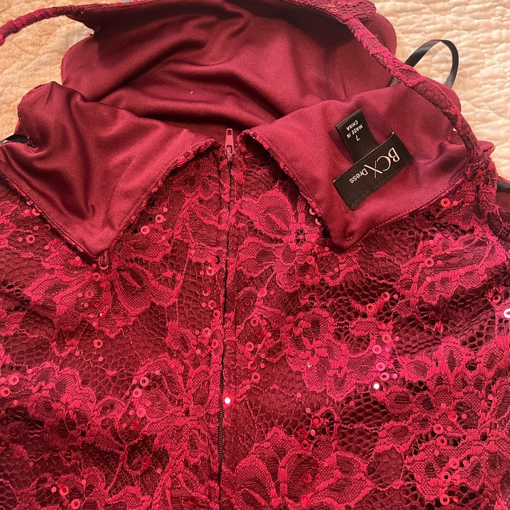 BCX Burgundy Lace Dress